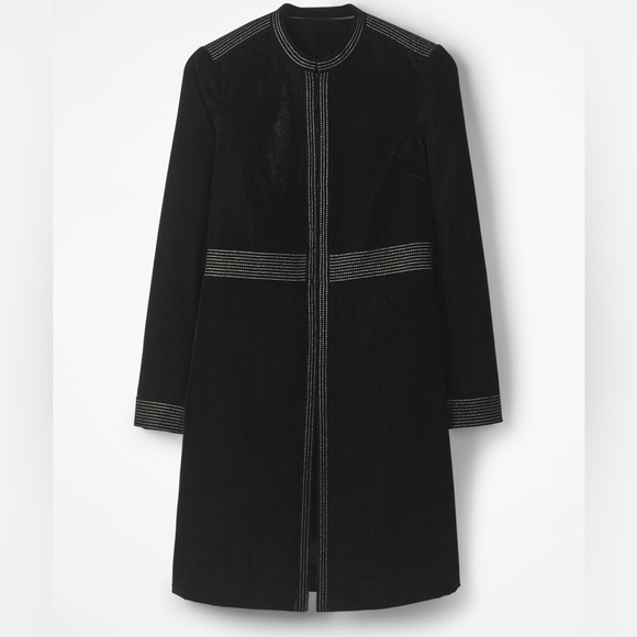 Boden grosvenor black velvet party long coat jacket 14 fall - Picture 1 of 8